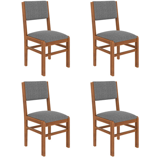Dining Chairs (Set of 4), Mid Century Modern Fabric Upholstered Kitchen Side Chairs, Farmhouse Dining Room Chair - Brown / Gray Hearth and Haven
