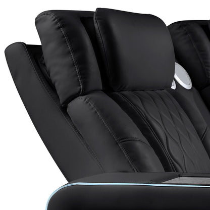 Electra - Power Recliner Sectional Sofa With Power Headrests, Console Loveseats, Wedge, LED Light Strip, Speakers Matrix Furniture Group