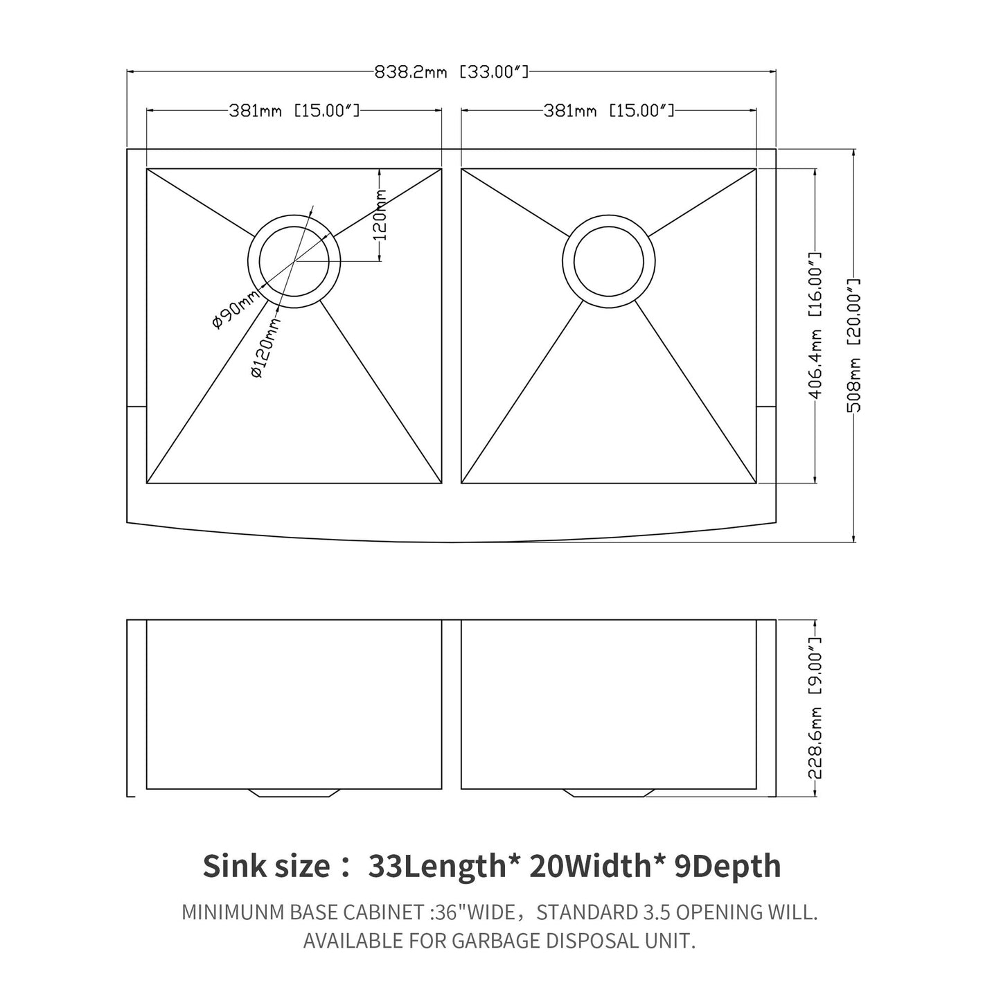 Farmhouse Double Bowl Sink With 50/50 Layout Daily Nest