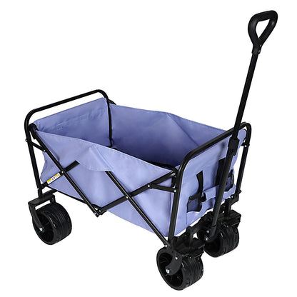 100L Collapsible Folding Beach Wagon Cart With 220Lbs Large Capacity, Wagons Carts Heavy Duty Foldable With Big Wheels For Sand, Garden, Camping