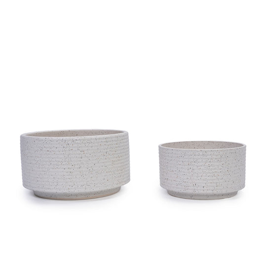 2 Pieces Flowerpot, Planter For Patio, Garden Or Windowsills - Milk White Daily Nest