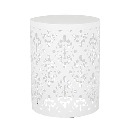 Outdoor Metal Modern Design End Table Noble House