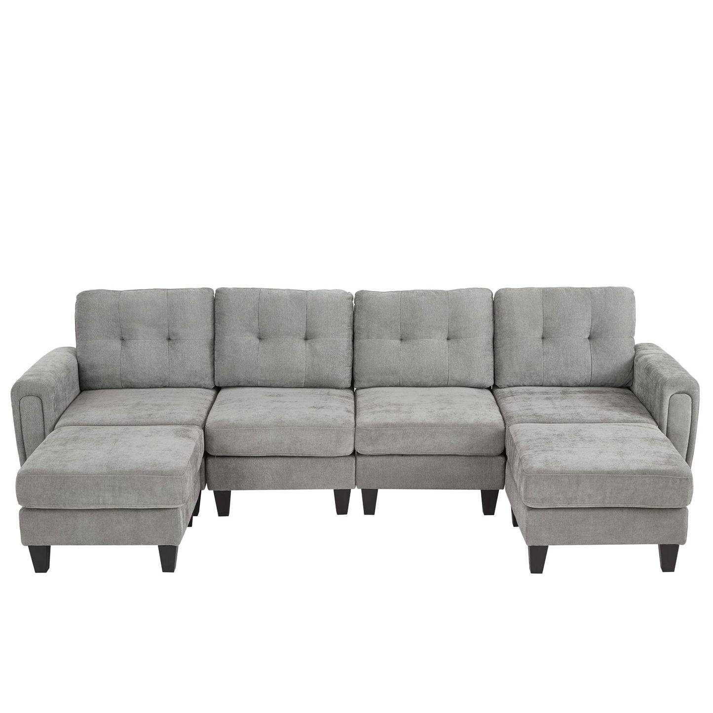 Modular Sectional Sofa With Movable Ottomans, USB Ports & Side Tables Hearth and Haven