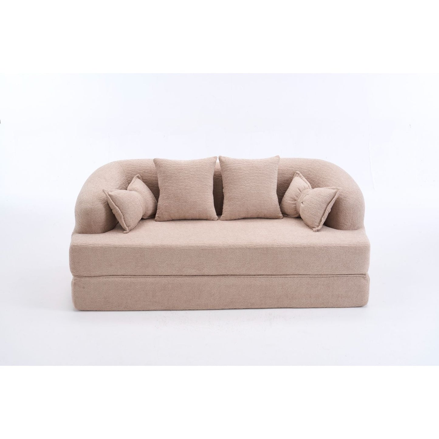 Foldable Sofa Bed, Boneless Couch Convertible Sleeper With 4 Pillows Home Essentials