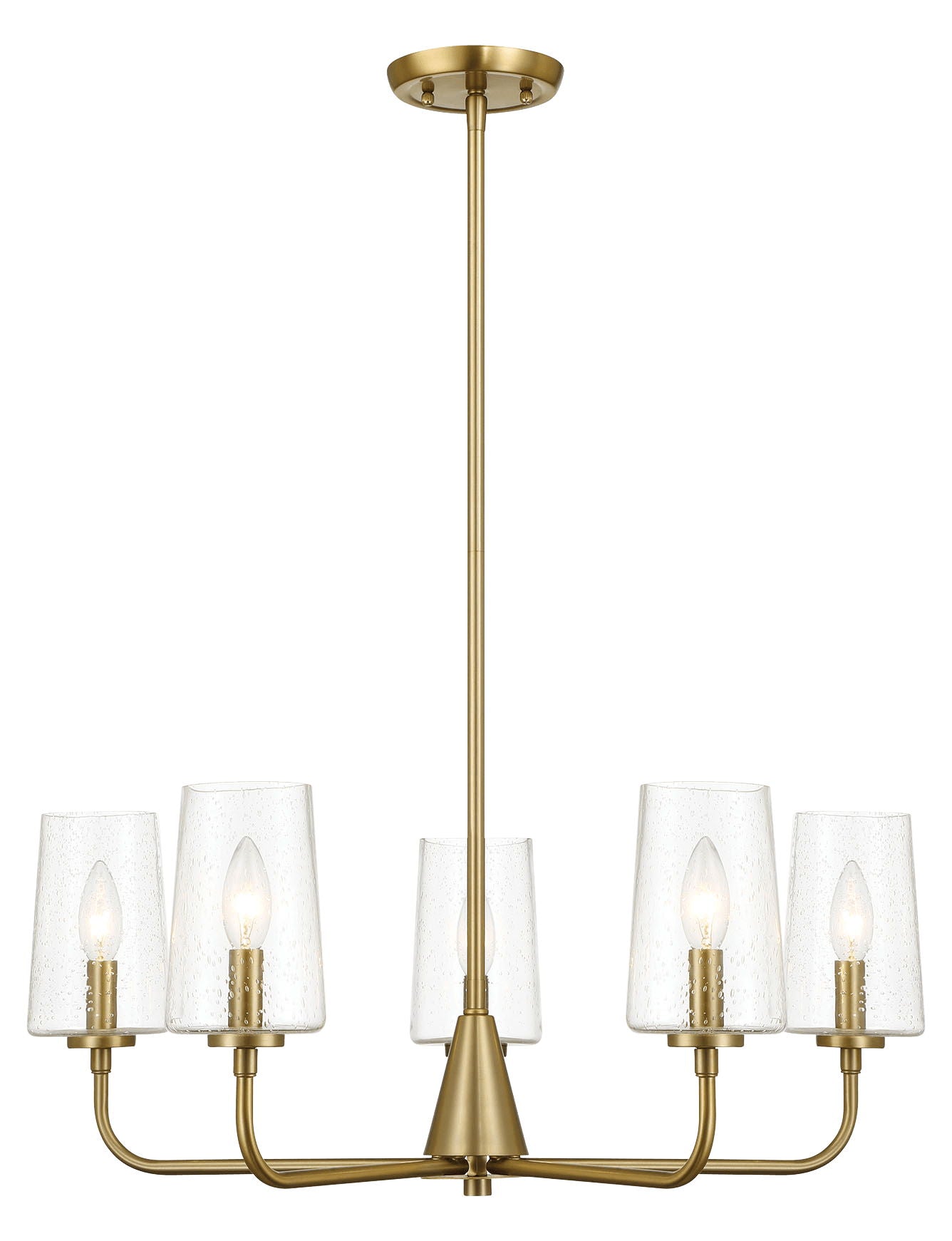 Dazzle - 5 Lights Chandelier With Clear Seeded Satin - Antique Brass / Clear / Gold Ashcroft Furniture