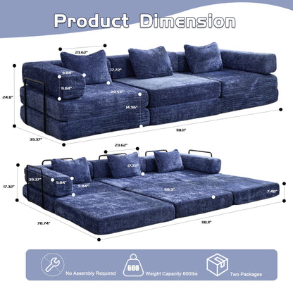Convertible Floor Sofa Bed, Boneless Modular Sectional Sofa For Living Room Home Essentials