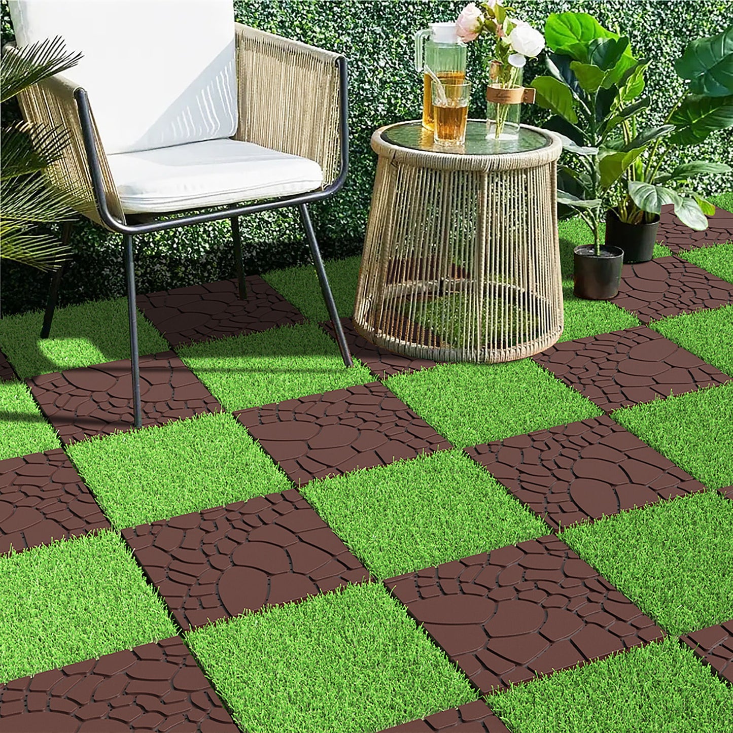 Stone Texture Patio Deck Tiles, Diy Module Interlocking Decking Floor Tiles Daily Nest