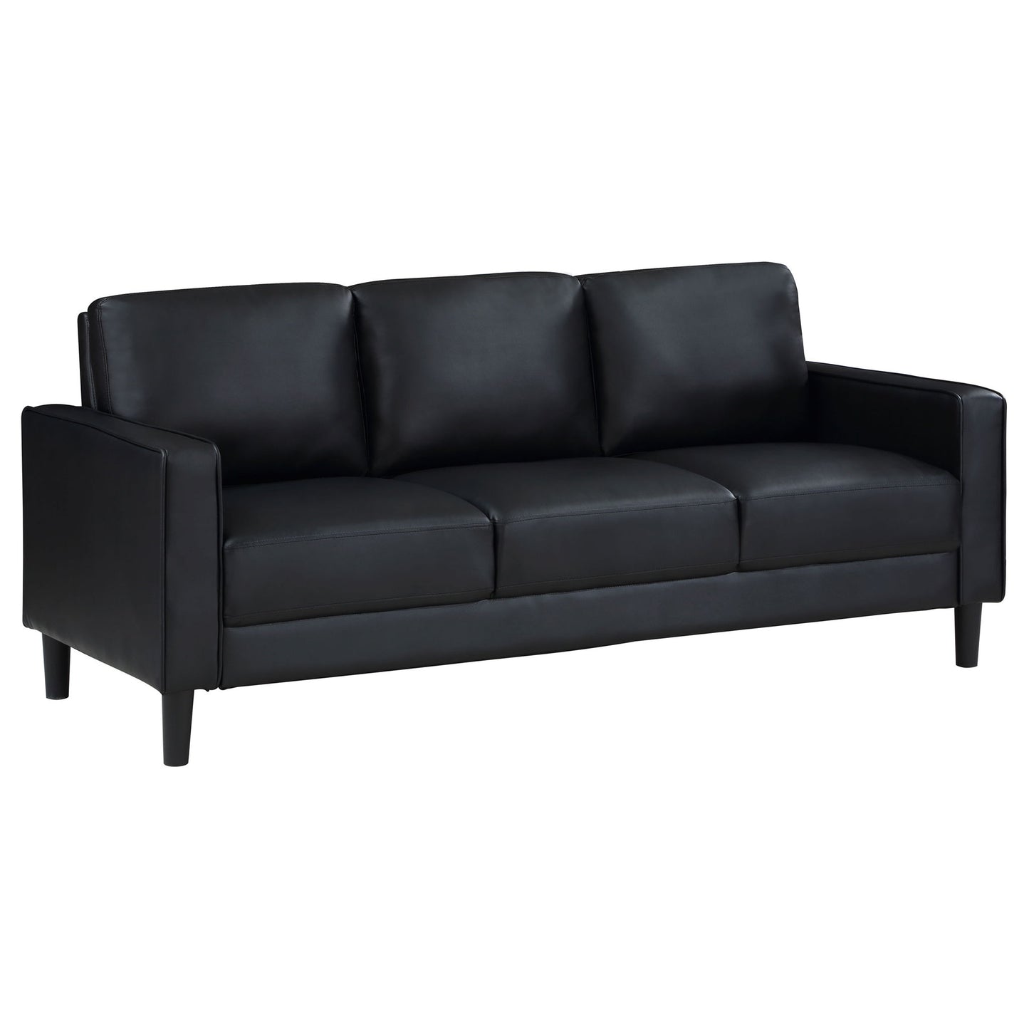 Ruth - 2 Piece Track Arm Sofa Set With Cushions - Black Furniture Max