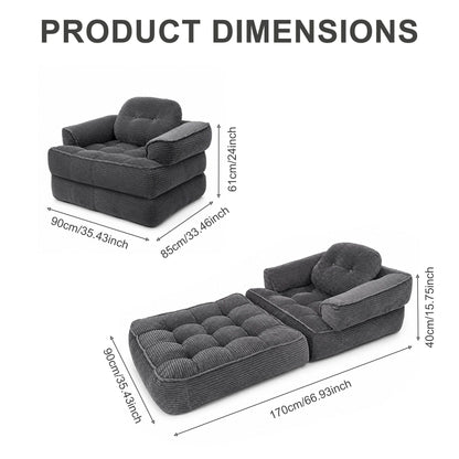 Convertible 2 In 1 Armrest Sofa For Bedroom Home Essentials