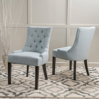 Contemporary Cheney Dining Chair Set With Tufted Design Noble House
