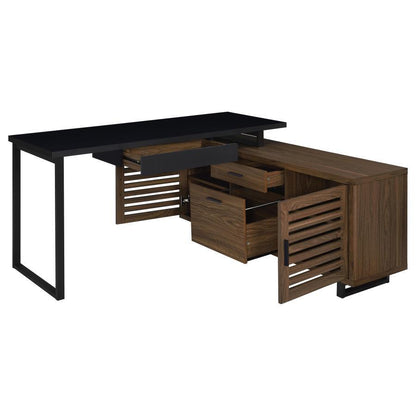 Maddox - L-Shape Office Computer Desk - Black CoasterEveryday