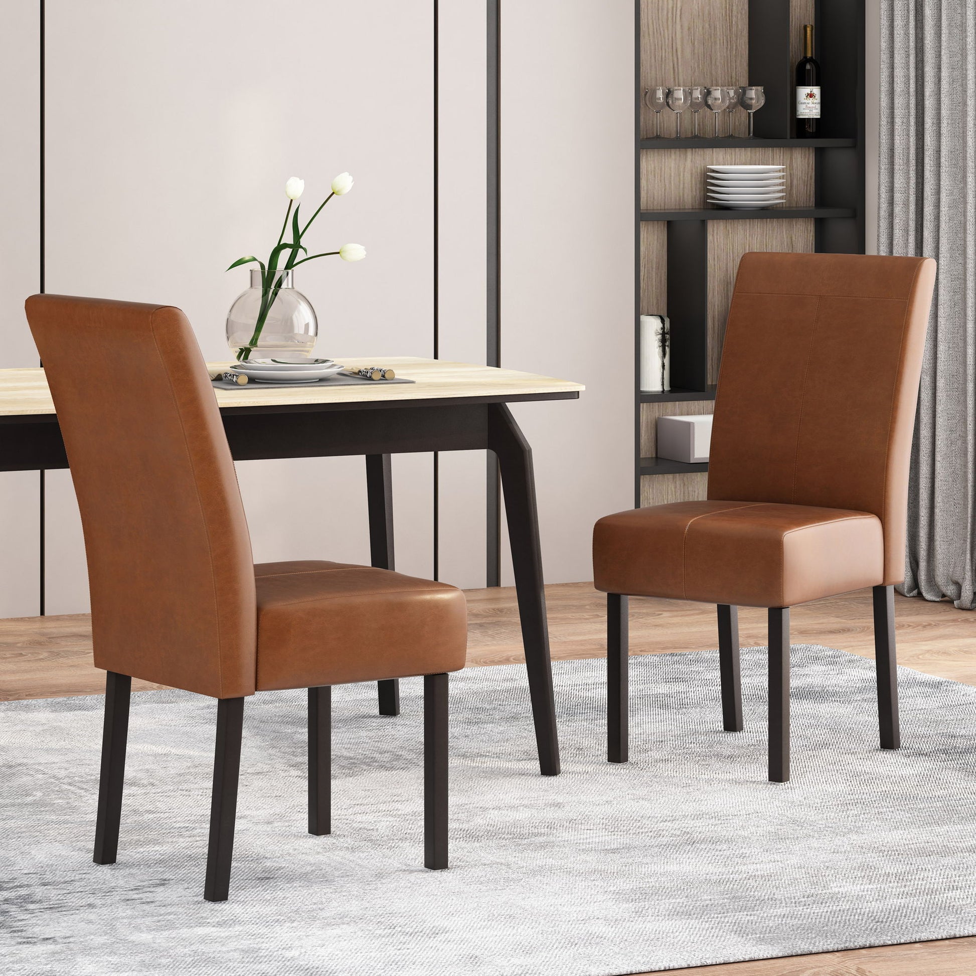 Pertica - Dining Upholstered Armless Chairs (Set of 2) Noble House