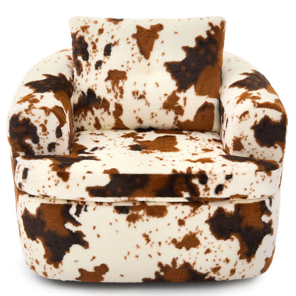 Modern Swivel Barrel Chair With Dual-Layer Cushion Hearth and Haven