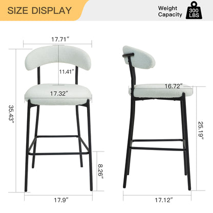 Counter Height Bar Stools With Powder Coating Base And Footrest Home Essentials