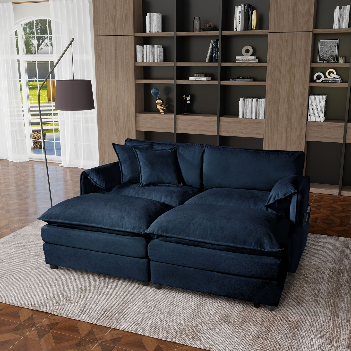 Modern Comfy Deep Seat Modular Sectional Sofa Cloud Couch With Ottoman Home Essentials