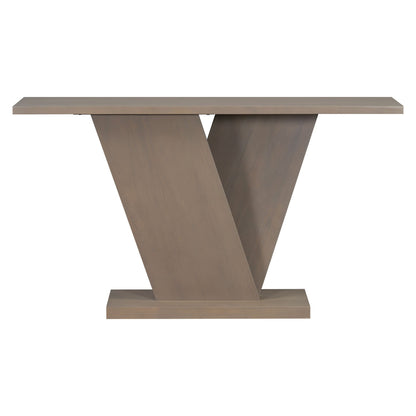 Console Table With V Shape Base, Sculptural Entryway Accent Noble House
