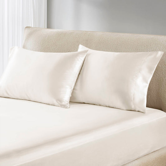 Satin - King Pillowcases (Set of 2) - Ivory Madison Park Essentials