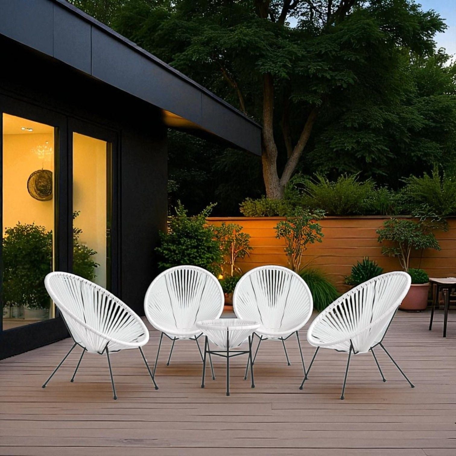 Outdoor Conversation Set With Ergonomic Lounge Chairs And Tempered Glass Table LSI Patio Furniture