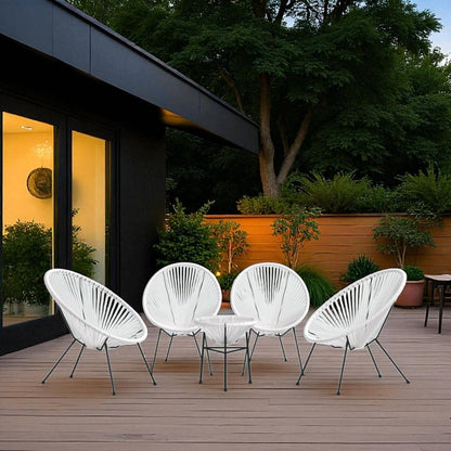 Outdoor Conversation Set With Ergonomic Lounge Chairs And Tempered Glass Table LSI Patio Furniture