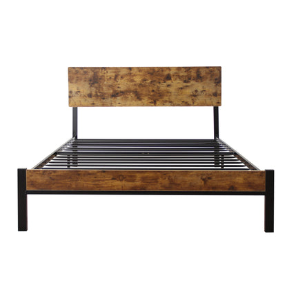 Modern Twin Size Metal Bed Frame Sturdy System Metal & Wood - Black Home Essentials