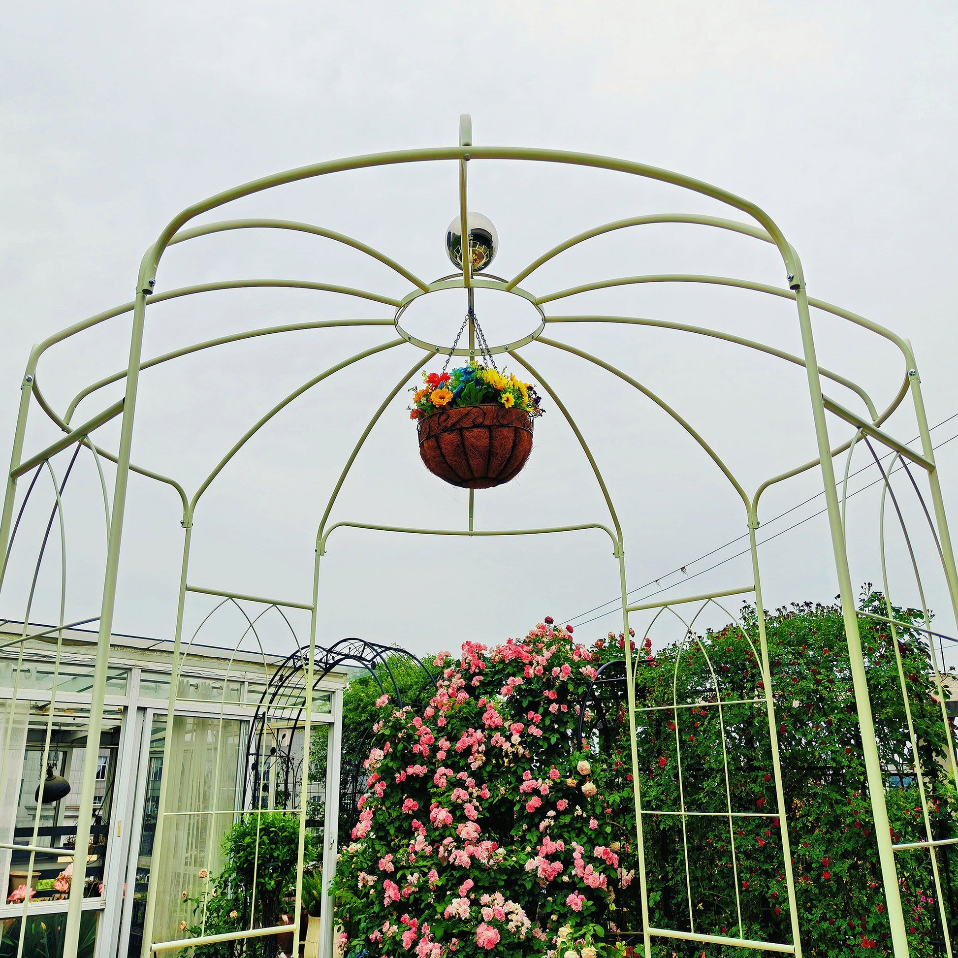 Metal Garden Arch Iron Garden Arbors Gazebo Dia High Birdcage Shape Pergola Pavilion For Wedding Ceremony Daily Nest