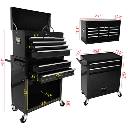 High Capacity Rolling Tool Chest With Wheels And Drawers, Storage Cabinet Daily Nest