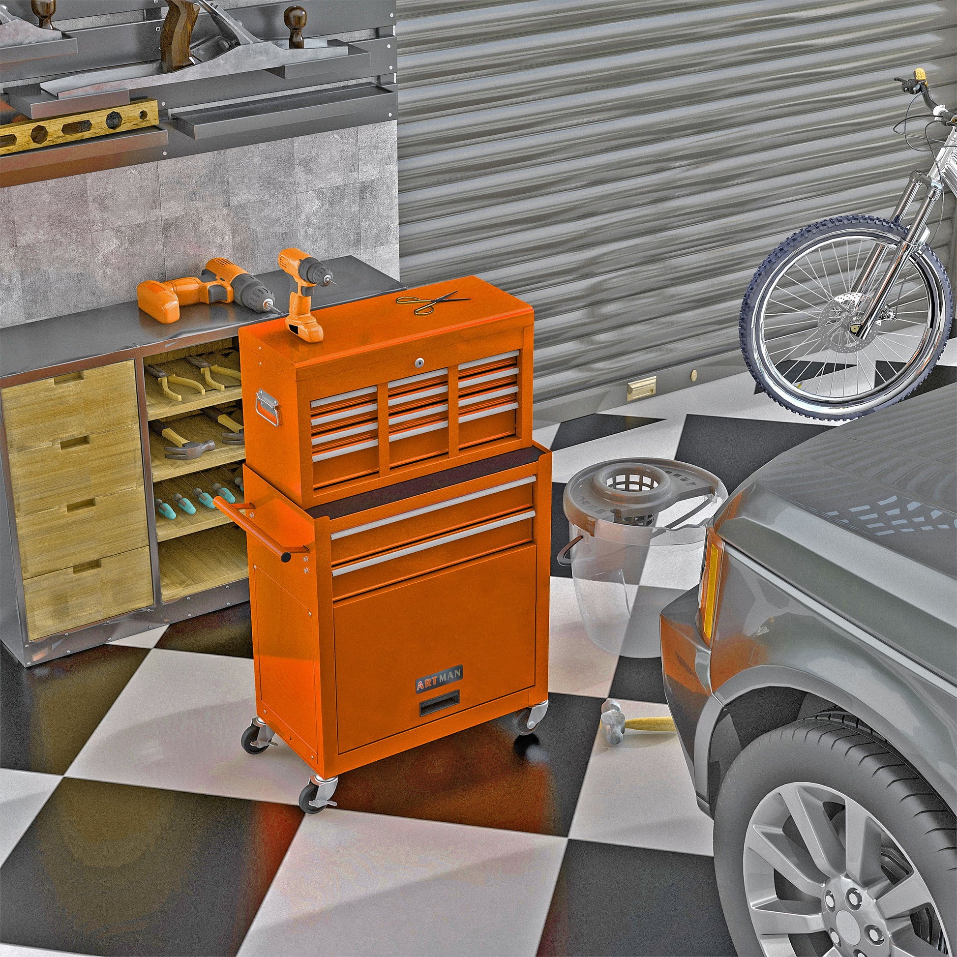 High Capacity Rolling Tool Chest With Wheels And Drawers, Storage Cabinet Daily Nest