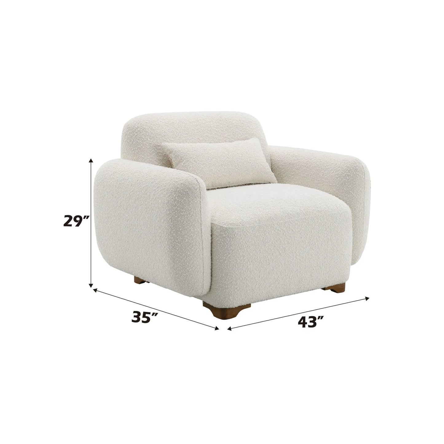 Darius - Boucle Accent Chair With 1 Toss Pillow - Beige Acme