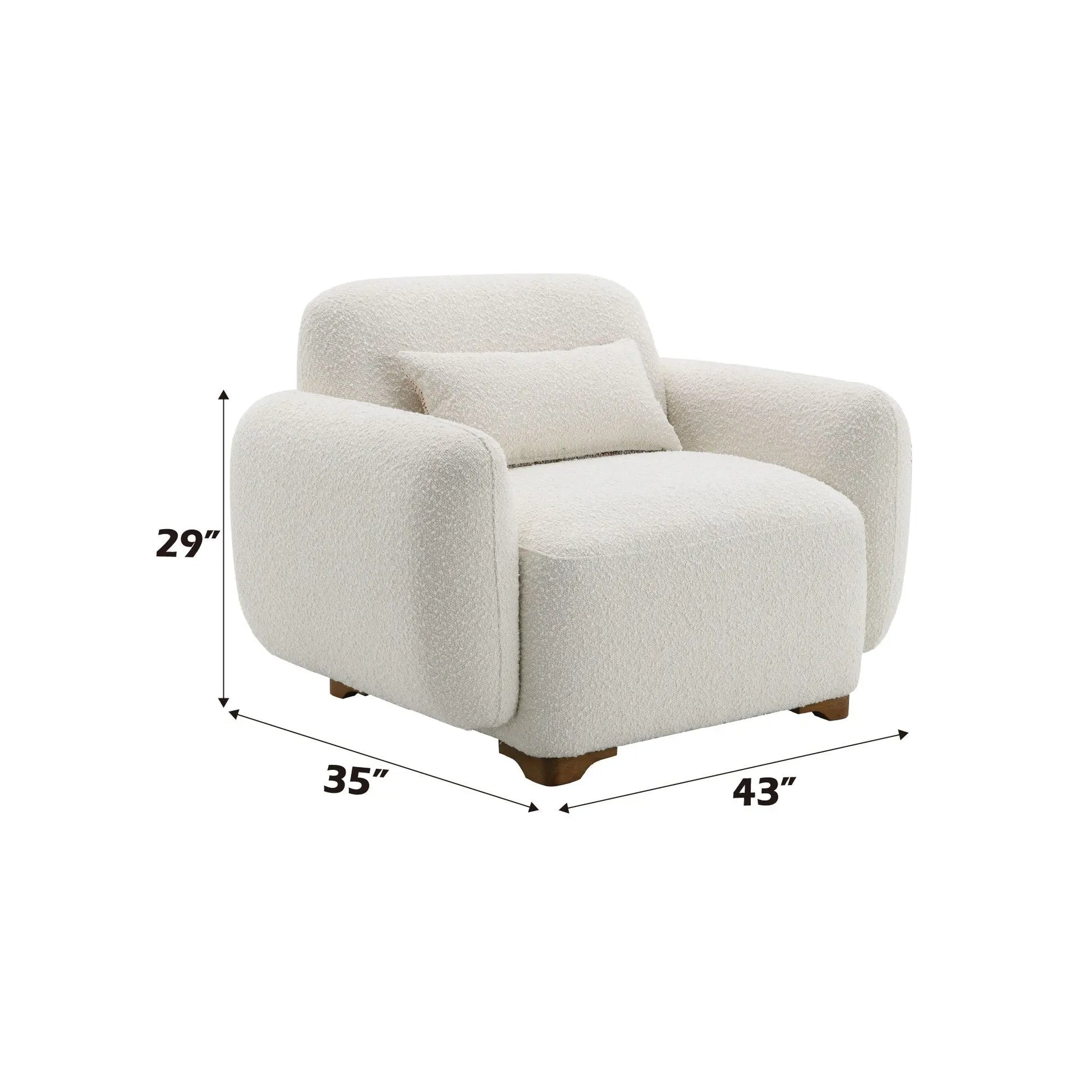 Darius - Boucle Accent Chair With 1 Toss Pillow - Beige Acme