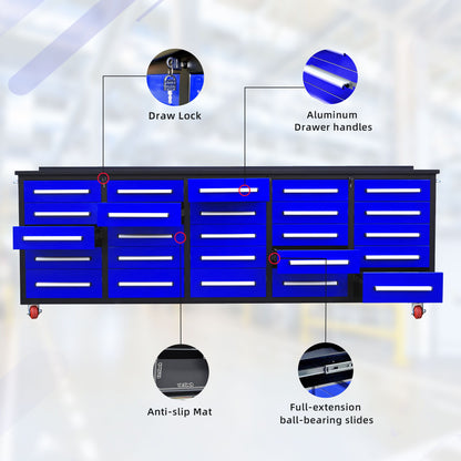 Workbench With Storage Drawers (25 Drawers)