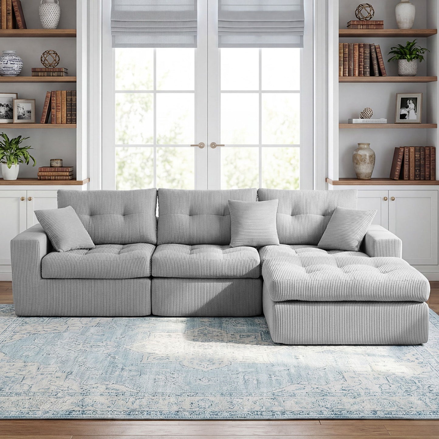 Corner Chaise L-Shaped Sectional Sofa Bed Home Essentials