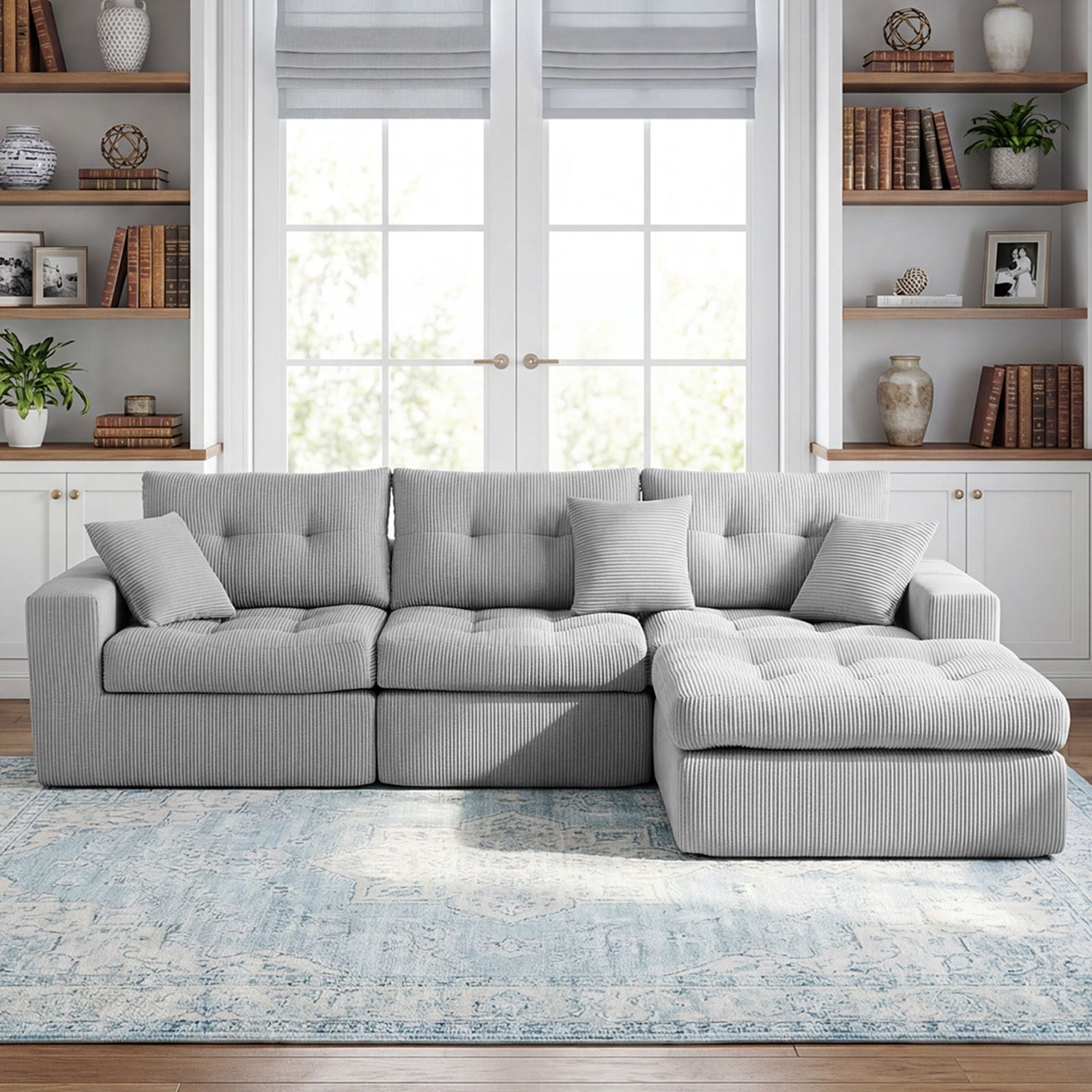 Corner Chaise L-Shaped Sectional Sofa Bed Home Essentials