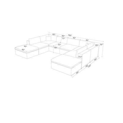 Custom Configuration Modular Sectional & Toss Pillows Home Essentials