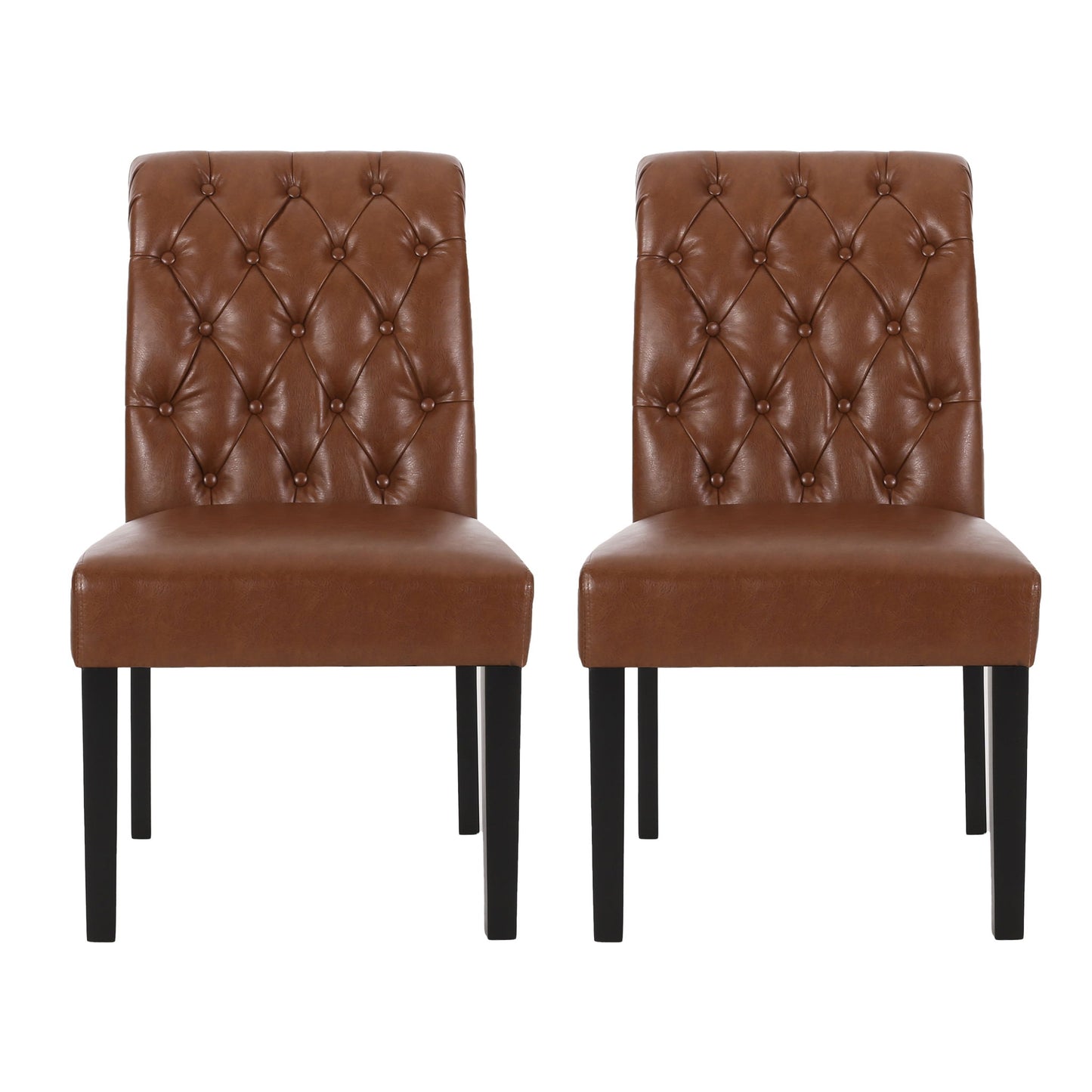 Broxton - Tuft Dining Rolltop Chairs With Button Tufted Backrest (Set of 2) Noble House