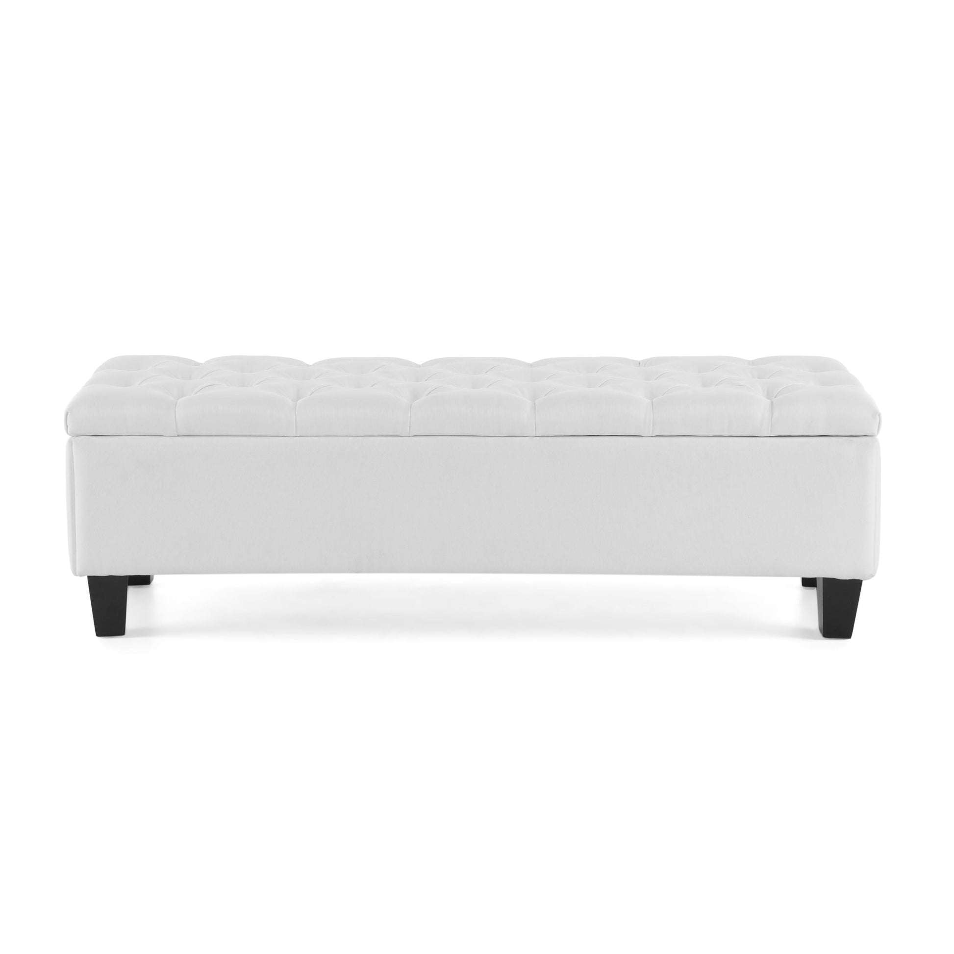 Contemporary Button Tufted And Diamond Stitched Storage Ottoman Noble House