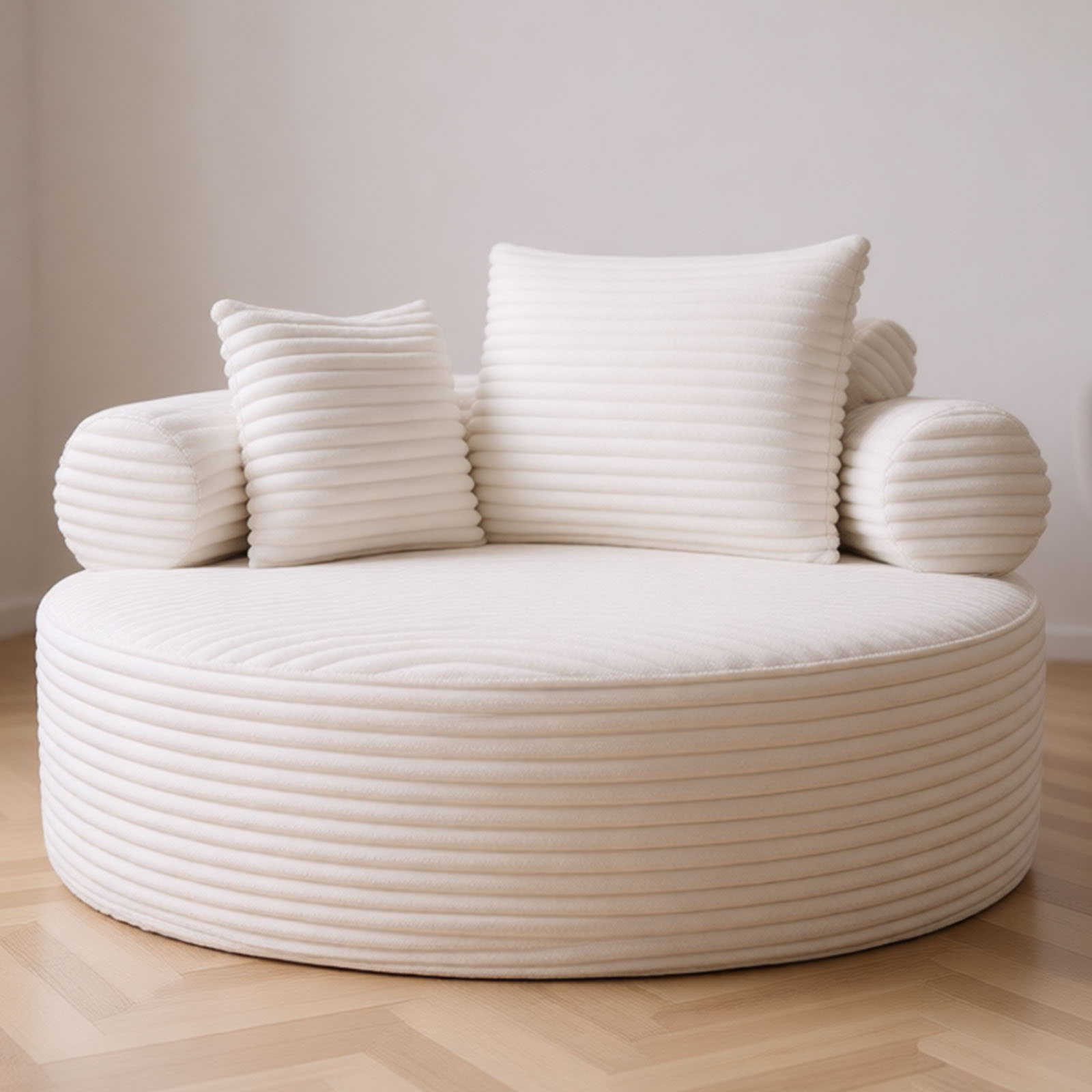 Round Sofa Bed With 3 Pillows For Living Room Home Essentials