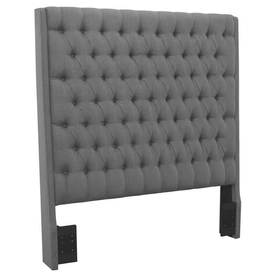 Camille - Upholstered Eastern King Panel Headboard - Gray CoasterEssence