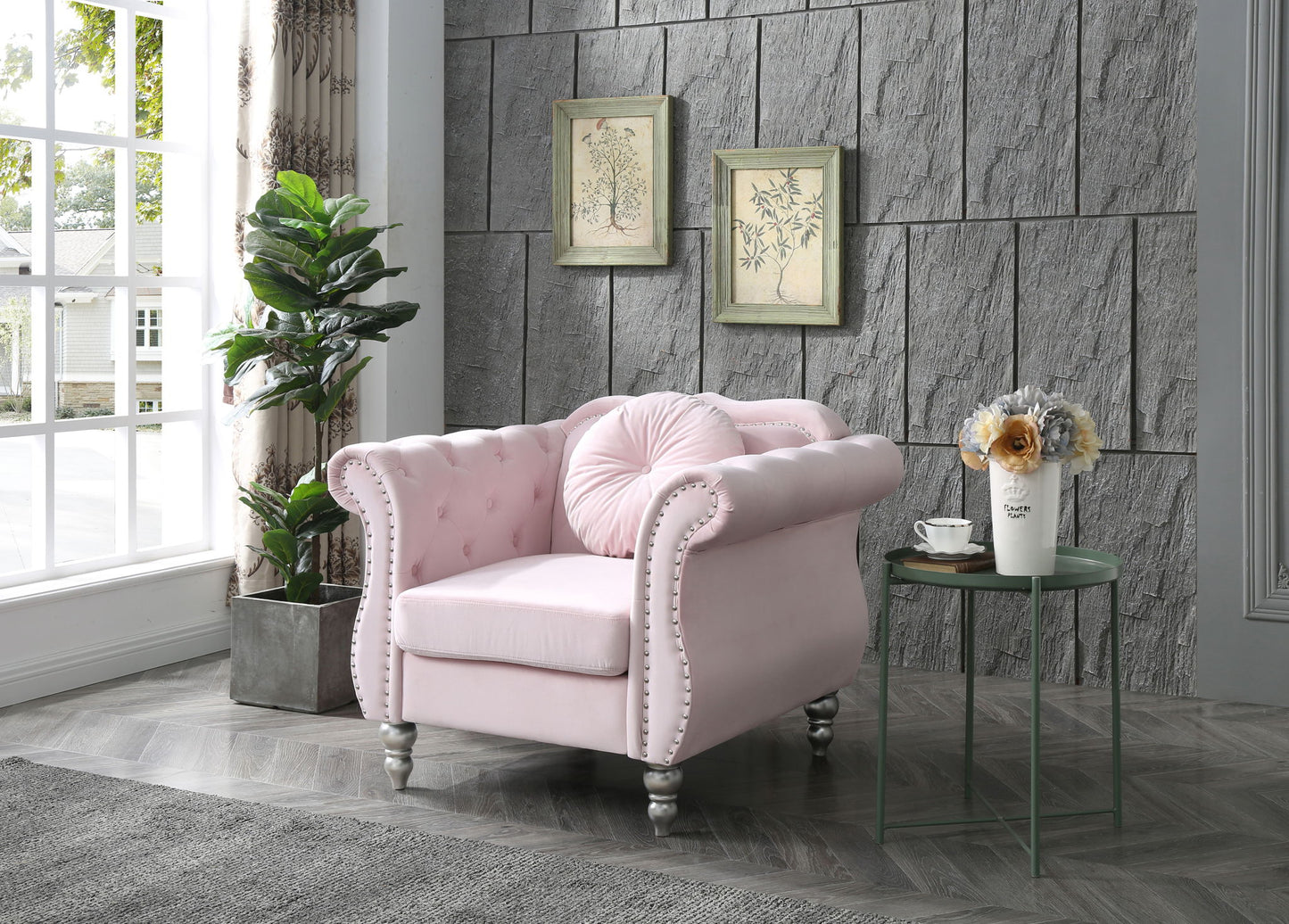 Chic Transitional Flared Arm Chair Glory Furniture