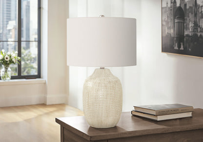 Table Lamp, Lighting, Ceramic, Contemporary - Cream 8th Street