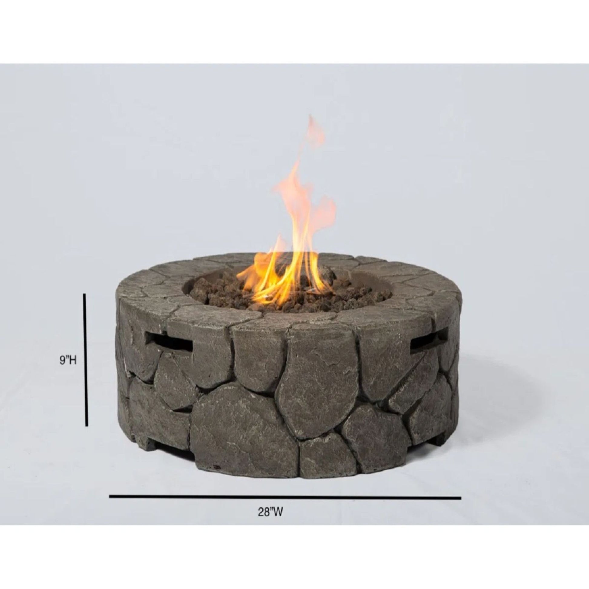 Fiber Reinforced Outdoor Fire Pit - Stone Gray LSI Patio Furniture
