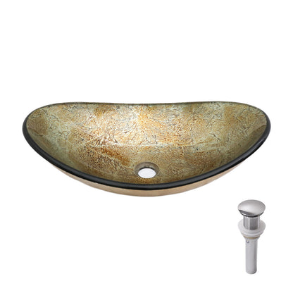 Tempered Glass Vessel Sink With Boat Shape Pop-Up Drain Daily Nest