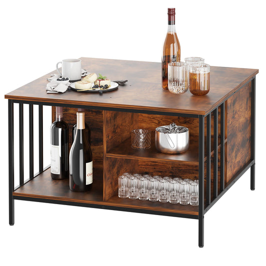 Lift Top Coffee Table With Storage, Adjustable Height Living Room - Black / Brown Home Essentials