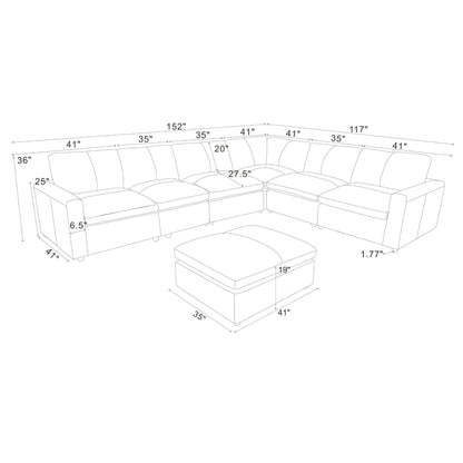 Upholstered Large Seating Modular Sectional Home Essentials
