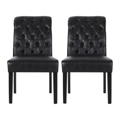 Broxton - Tuft Dining Rolltop Chairs With Button Tufted Backrest (Set of 2) Noble House