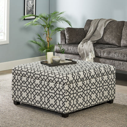 Richmond - Storage Ottoman With Unique Pattern And Ample Storage - Gray Noble House