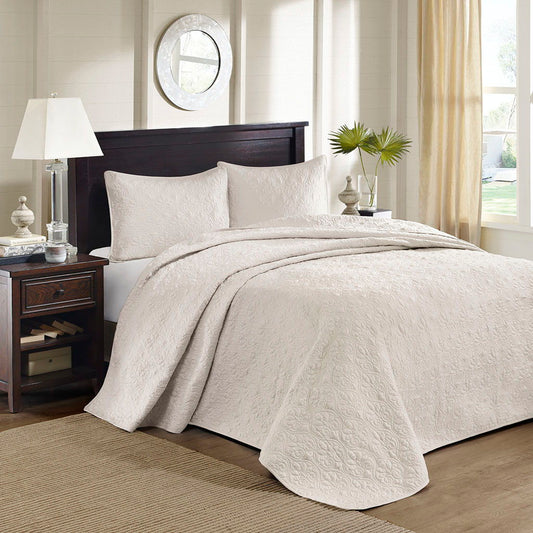 Quebec - King Reversible Bedspread Set - Cream Madison Park