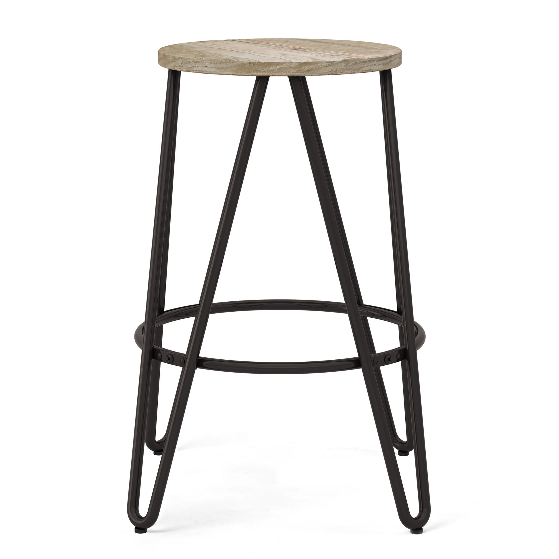 Simeon - Multifunctional Metal Stool With Wood Seat Simpli-Home