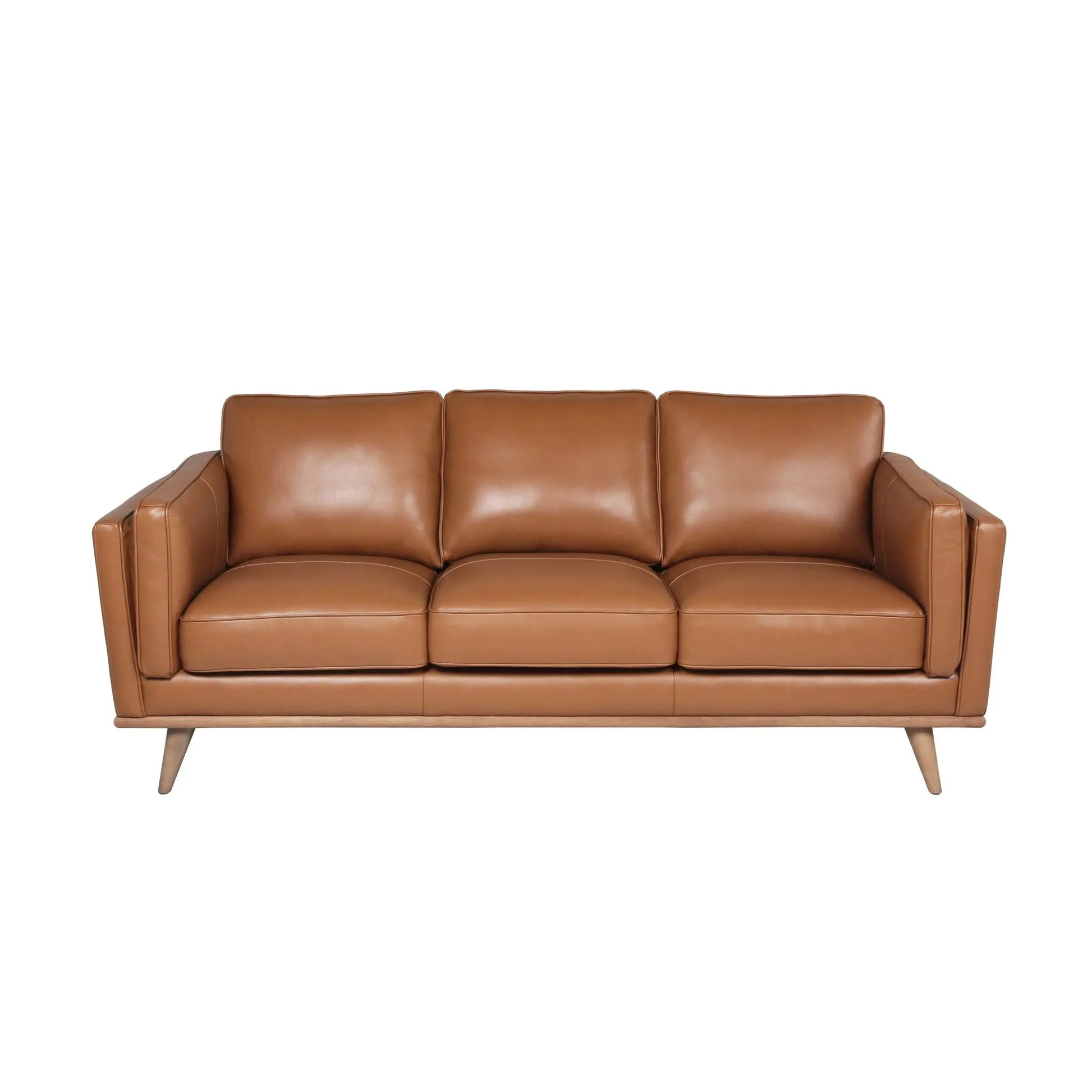 Modern Leather Sofa - Caramel Nicelink