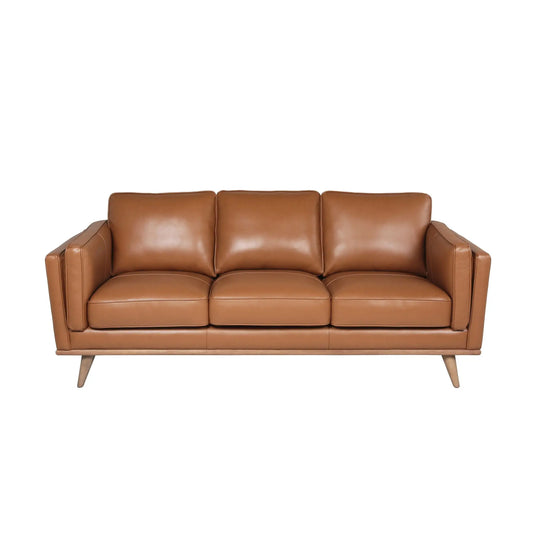 Modern Leather Sofa - Caramel Nicelink