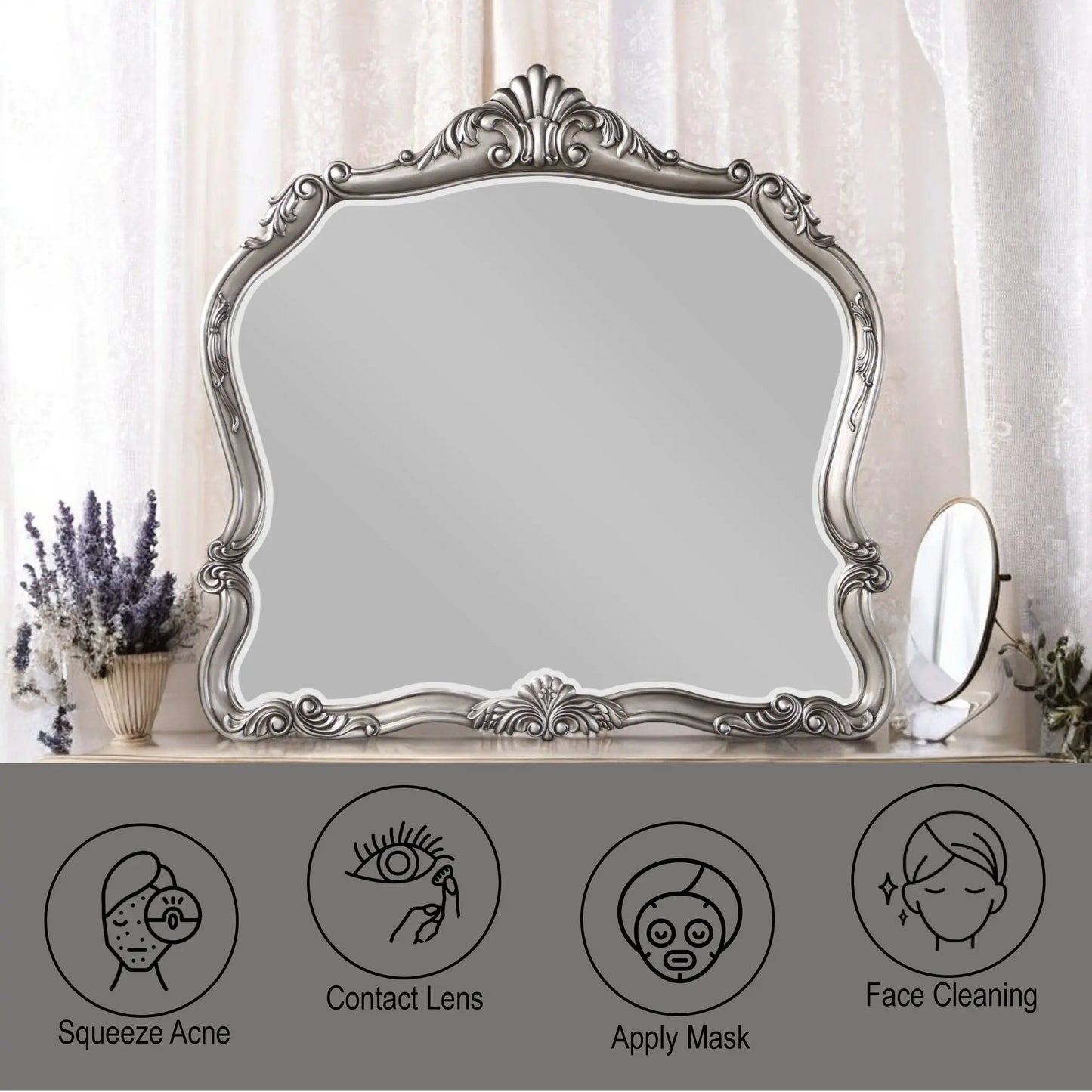Ariadne - Mirror - Antique Silver Acme